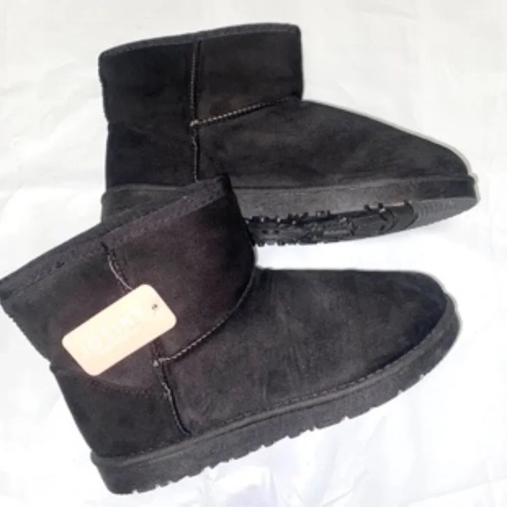 JOSINY Women's Snow Boots, Fur Lined Ankle Bootie Warm Short, Black Size 5 - Picture 6 of 6